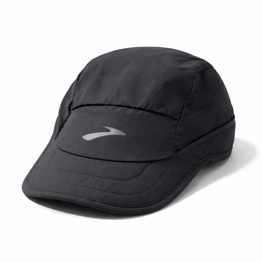 Brooks Lightweight Packable Running Hat Black OSFA NWT Wind & Rain Resistant